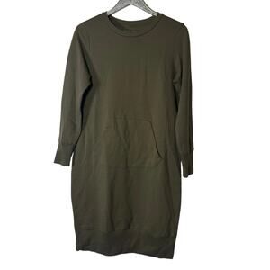 Universal Standard Bree Sweatshirt Dress Army Green